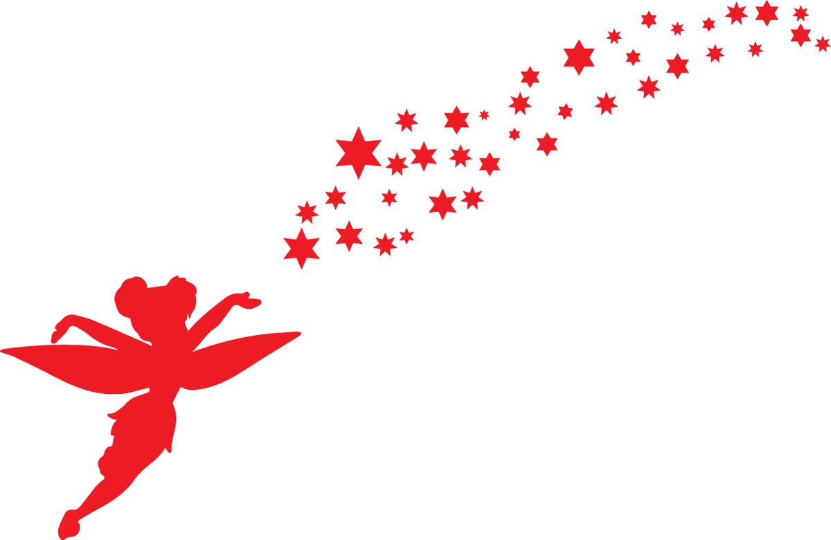 Window Wall Display Peter Pan Tinkerbell Stars Silhouette Decal