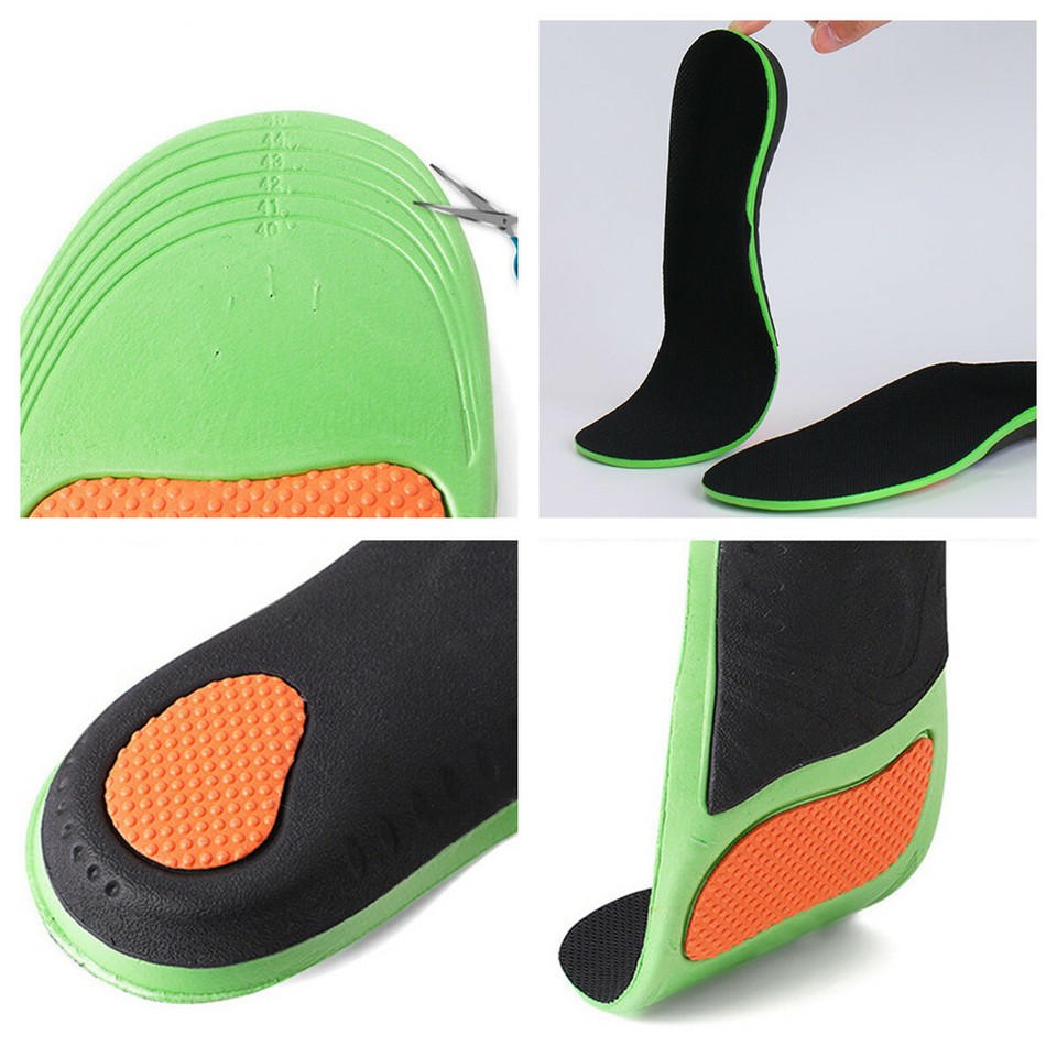 Silicone Gel Orthotic Shoe Insoles - Flat Feet & High Arch Support, US Sizes, Unbranded