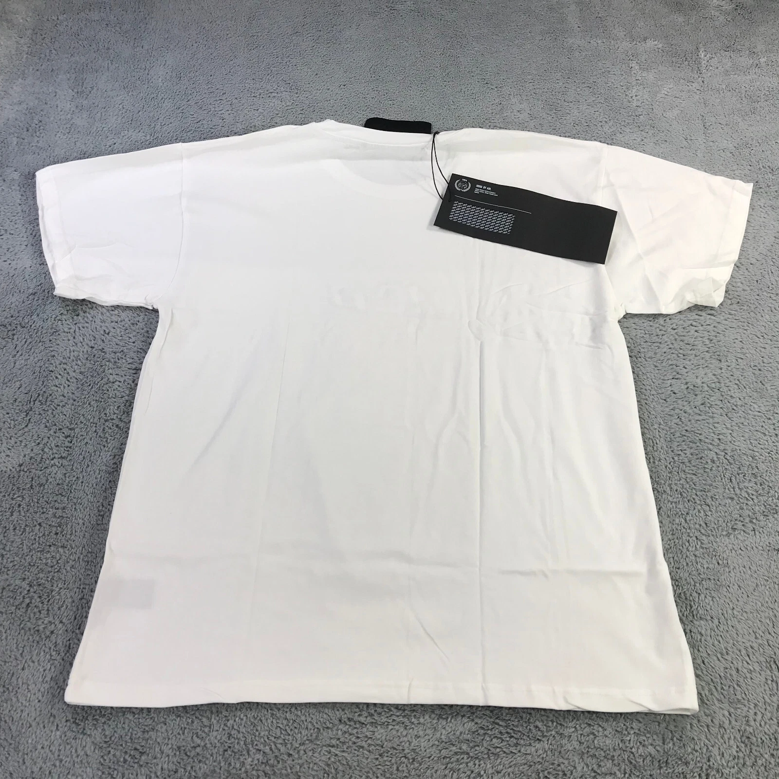 HBA (HOOD BY AIR) HBA Shirt Uomo Extra Large Spell Out Hood By Air Tee Bianco Grigio Streetwear b435