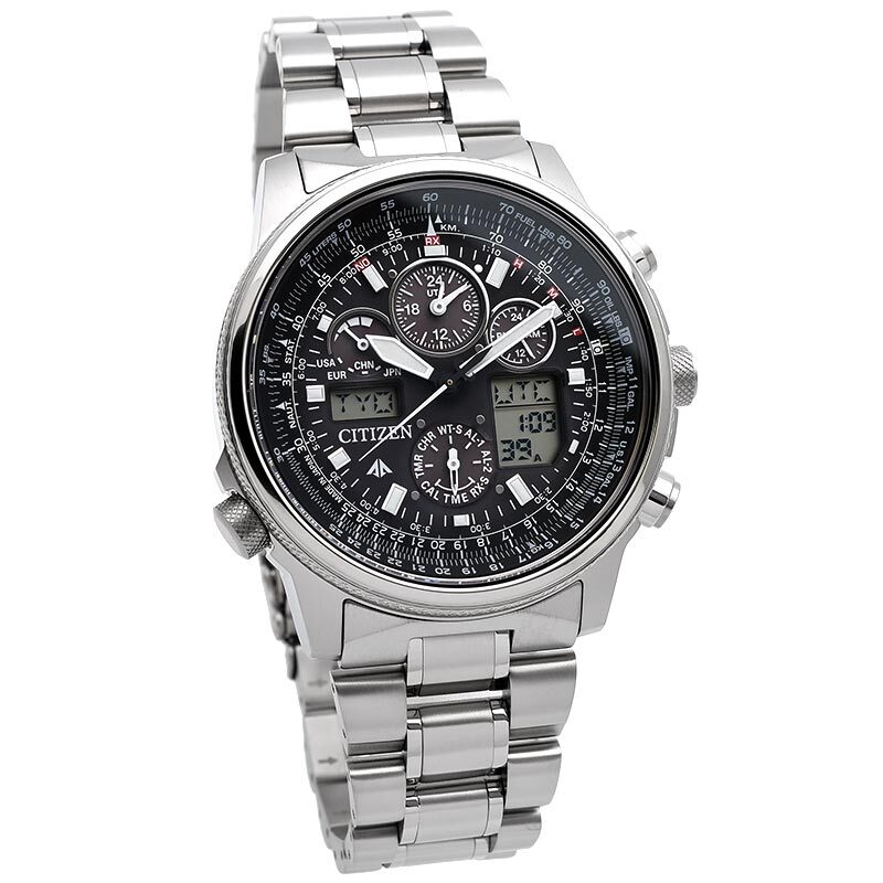Pre-owned Citizen Promaster Pmv65-2271 Titanium Chronograph Eco-drive Solar Watch 43.7mm