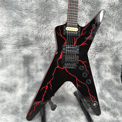 Black WashBurn Dimebag Electric Guitar Black Fretboard Red