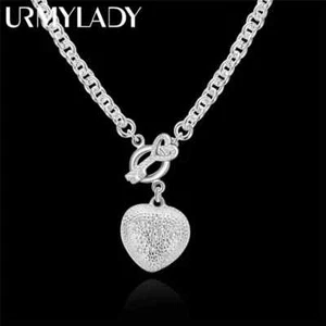 URMYLADY 925 Collier en argent 18 pouces brillant cristal coeur Key collier