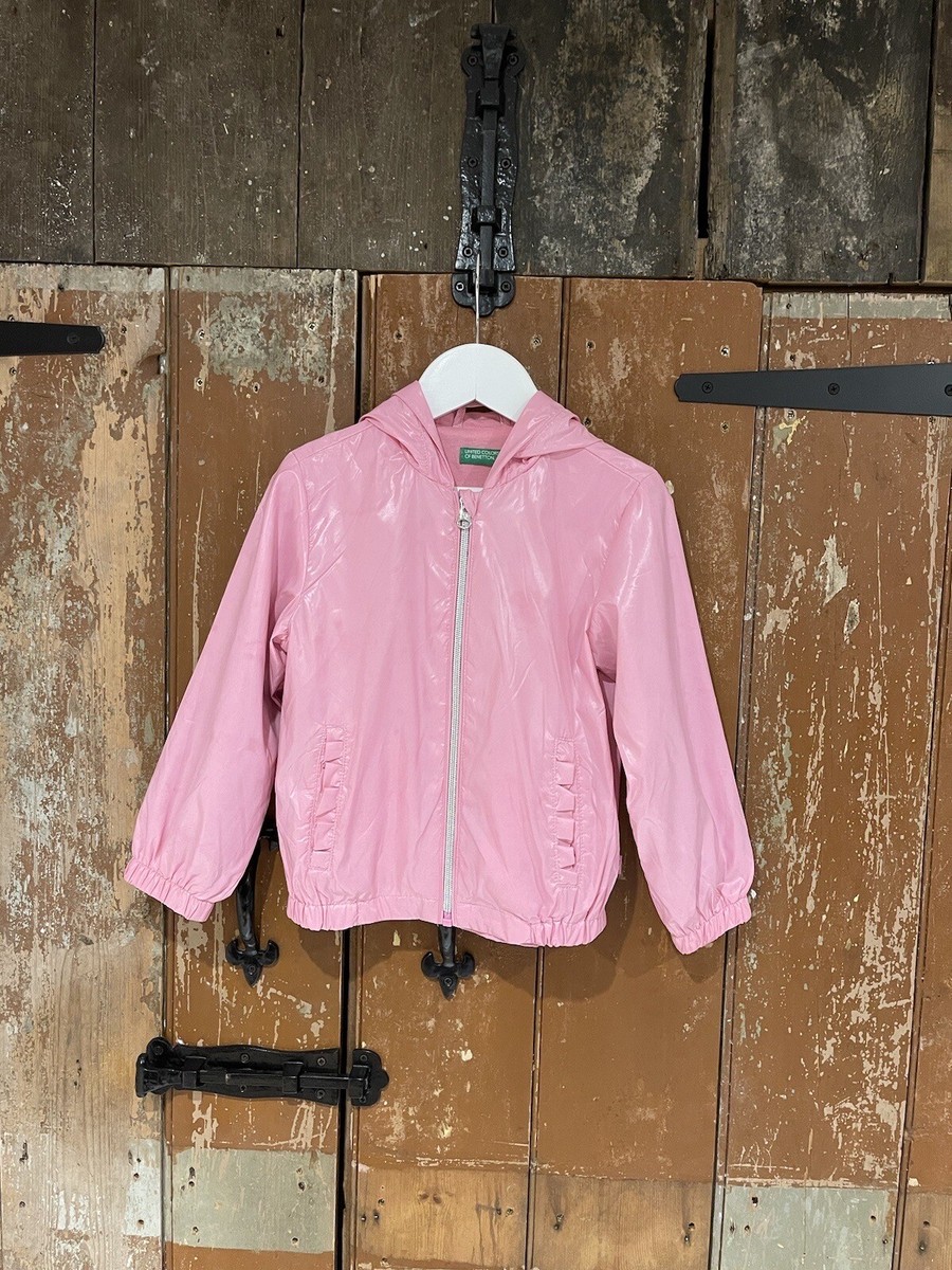 United Colors Benetton Hooded Jacket Coat Pink Kids Girls Size 3-4