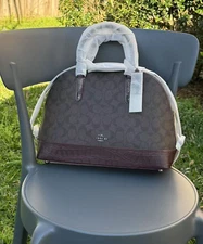 Coach Signature with Eotic Mix Sierra Satchel Purse Bag F38246 ~ MSRP $485