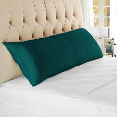 1000 TC OR 1200 TC Organic Cotton Teal 2 PCs Body Pillow Case Set