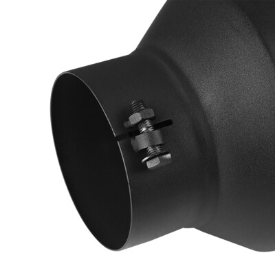 LCGP 5" Turn Down Exhaust Tip | 15" Length, Black Powder Coated Stainless Steel | Bolt-On Installation