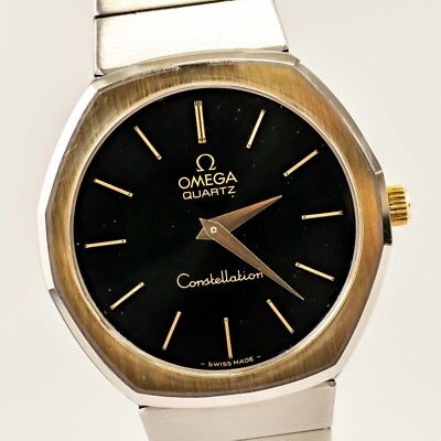 RARE *NEAR MINT* Vintage OMEGA Black Gold Constellation Cal