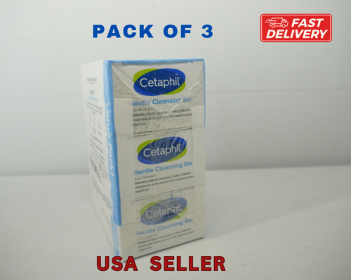 CETAPHIL Gentle Cleansing Bar Soap Nourishing Dry Sensitive Skin 4.5oz, 3-Pack
