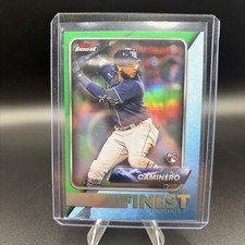 2024 Topps Finest Junior Caminero Design Variation Green Refractor RC 1/75