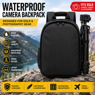 Waterproof DSLR Camera Backpack for Canon Nikon Sony Camera Travel Bag Case