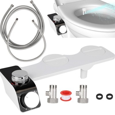 Comfort Dusch WC Aufsatz Bidet Toilette Taharat Intimdusche Doppel-Düse Waschkit