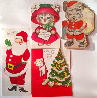 Vintage Christmas Cards Lot Of 4