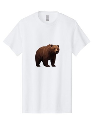Low-Poly-Bear-4 Mens Graphic Tee, 100% Cotton, Casual Summer Wear