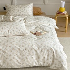 Floral King Duvet Cover Coquette Off White Comforter Cover King Size Boho Cot...