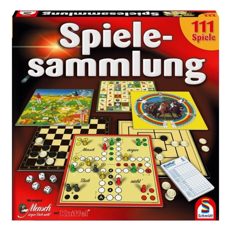 Spielesammlung Schmidt Spiele mit 111 Spielen Mensch Ärger dich nicht! Kniffel - Bild 1 von 1