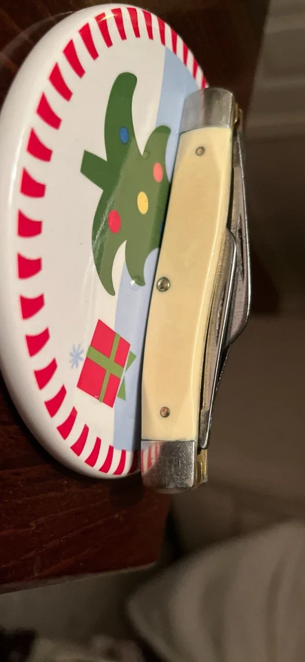 Navaja de Bolsillo Vintage Sears Craftsman Stockman Amarillo Asas Suas No. 95045 Foto 3 de 4