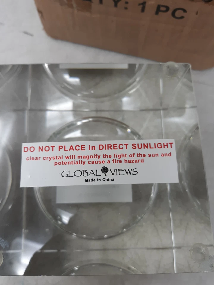 Global Views Escalier Pillar Small Candle Holder – Lead Crystal Stair‑Step Cube - Image 3 of 4