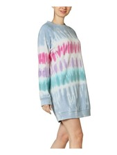 ULTRA FLIRT Womens Mini Dress Light Blue Long Sleeve Crew Neck Juniors S