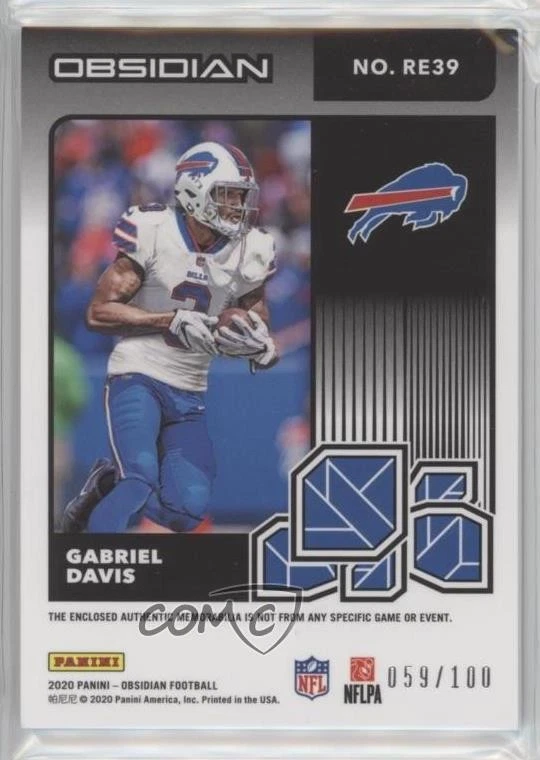 2020 Panini Obsidian Rookie Eruption /100 Gabriel Davis #RE39 RC - Image 2 of 2