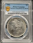 1901 Morgan Silver Dollar PCGS AU Details, Surfaces Smoothed