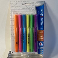 PaperMate Fluorescent Highlighters Chisel Tip 6 Assorted Colors Sealed