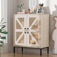 Buffet Cabinet with Storage Sideboard Accent Modern Credenza with Doors & She...