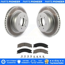 Front Coated Disc Brake Rotors And Ceramic Pad Kit For 2016-2022 Nissan TITAN XD