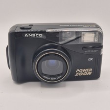 Ansco Power Zoom DX 35mm Film Camera Auto Flash Motor Advance With Case Working