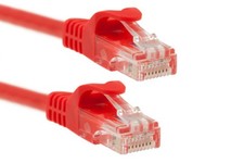 Cat5e Ethernet Patch Cable, Snagless, UTP, 50 ft, Red
