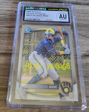 Jesus Made Signed 2025 1st Bowman Baseball Card #BCP50 CGC JSA Brewers Fullname