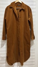 Uniqlo Corduroy Women’s Maxi Dress Button Down Rust Color Sz Lg
