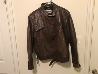 L'Avion~Brown Leather vest-lined Jacket - Size 38 vintage mid-80's~Used