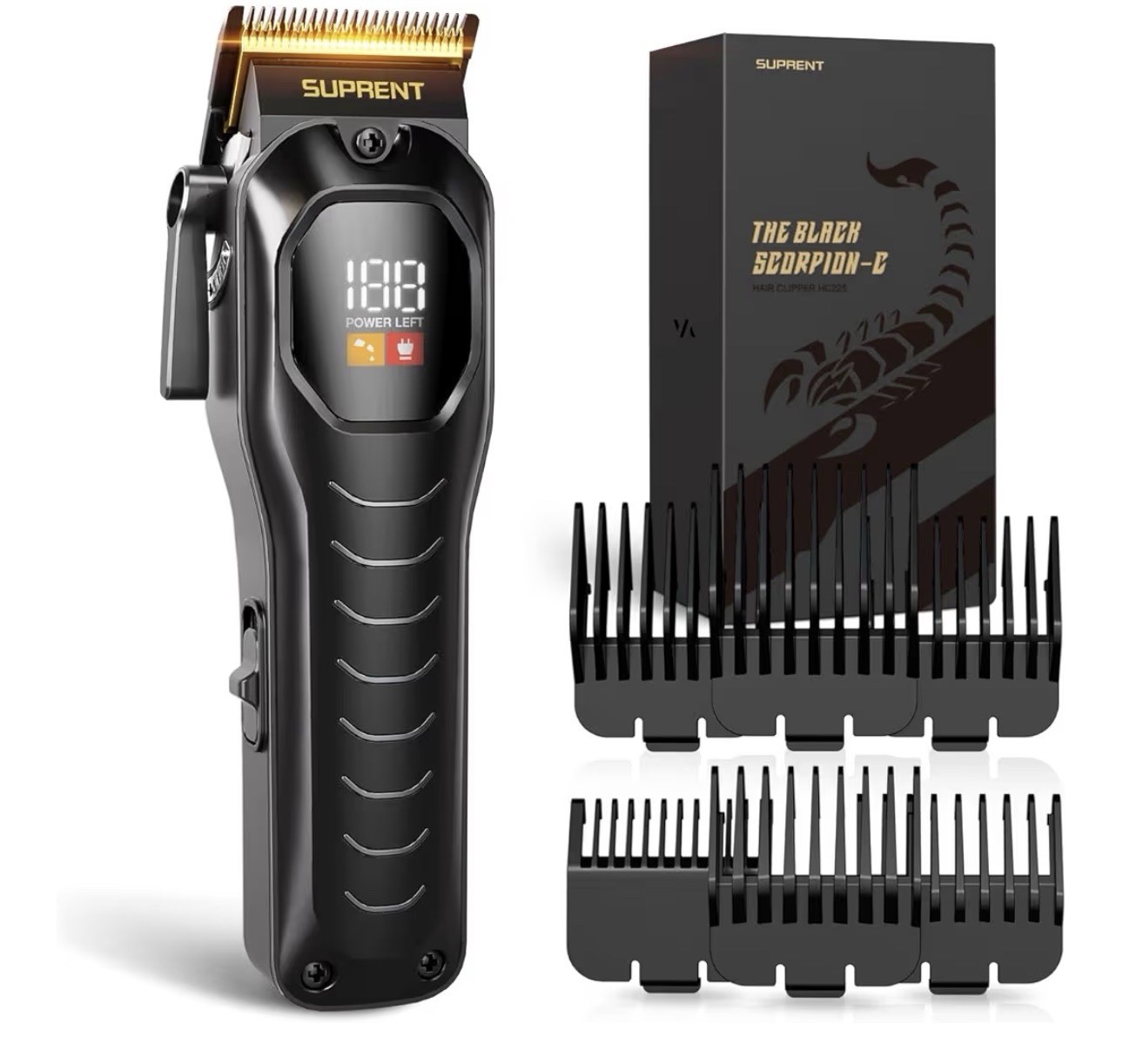 SUPRENT Mens Hair Clipper-Rechargeable Hair Cutting Kits wit