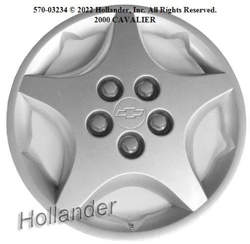 雪佛兰骑士:2000 年、2001 年、2002 年、2003 年、2004 年、2005 年、14 英寸原始设备制造商轮毂盖,#2707 — 第 2/4 张图片