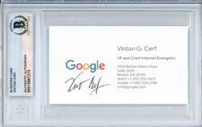 Vinton Cerf Vint Google Signed Business Card Beckett Authentic Auto BAS *70