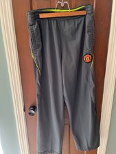 Pantalones deportivos Manchester United talla grande gris con cordones para hombre talla grande