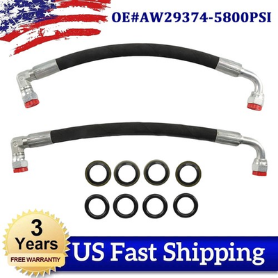 #ad #ad 2PCS For John Deere AW29374 Tractor Loader 5800psi Hydraulic Hose w 90° Fittings $36.19