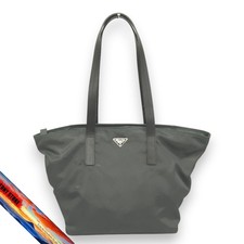 Prada Green Tote Bag BR0408 Scratch Dirt Authentic