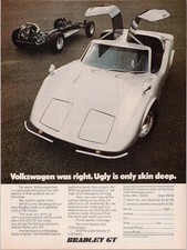 Bradley GT Print Ad 1974 Volkswagen VW Fiberglass Body Vintage
