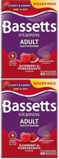 Image of Bassetts Vitamins Adult Raspberry & Pomegranate Flavour Multivitamins 60 Gummy