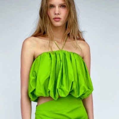Zara Voluminous Top Green XS