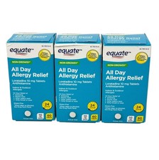 Equate All Day Allergy Relief 3-Pack 180 Tablets Total 10mg Non-Drowsy Dec 2026