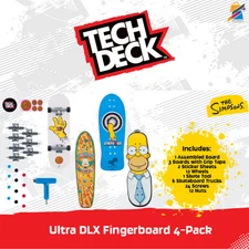 Tech Deck Simpsons Fingerboard Set 4-Pack Custom Mini Skateboards Kids Gift