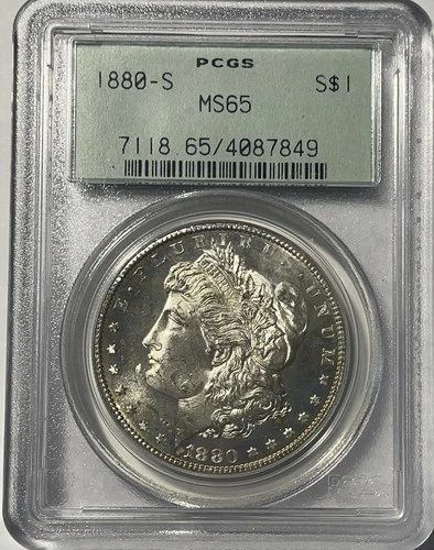 1880-S $1 MS65 Morgan Silver Dollar - PCGS OGH - Old Green Holder