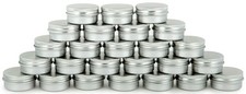Aluminum Tin Jars with Lids 25 Pack 10 Gram Metal Storage Containers