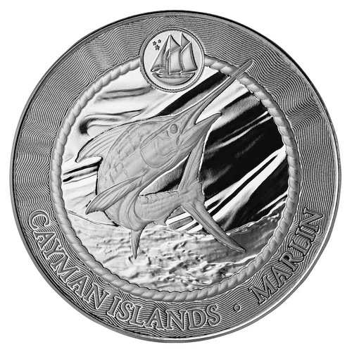 2025 - CAYMAN ISLANDS MARLIN .9999 Fine Silver FISH Coin Proof Like - IN STOCK!!