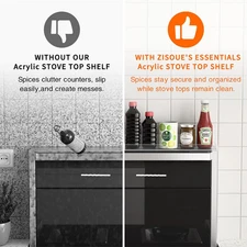 30" over Stove Shelf for Back of Stove, Acrylic Stove Top Shelf for Kitchen S...