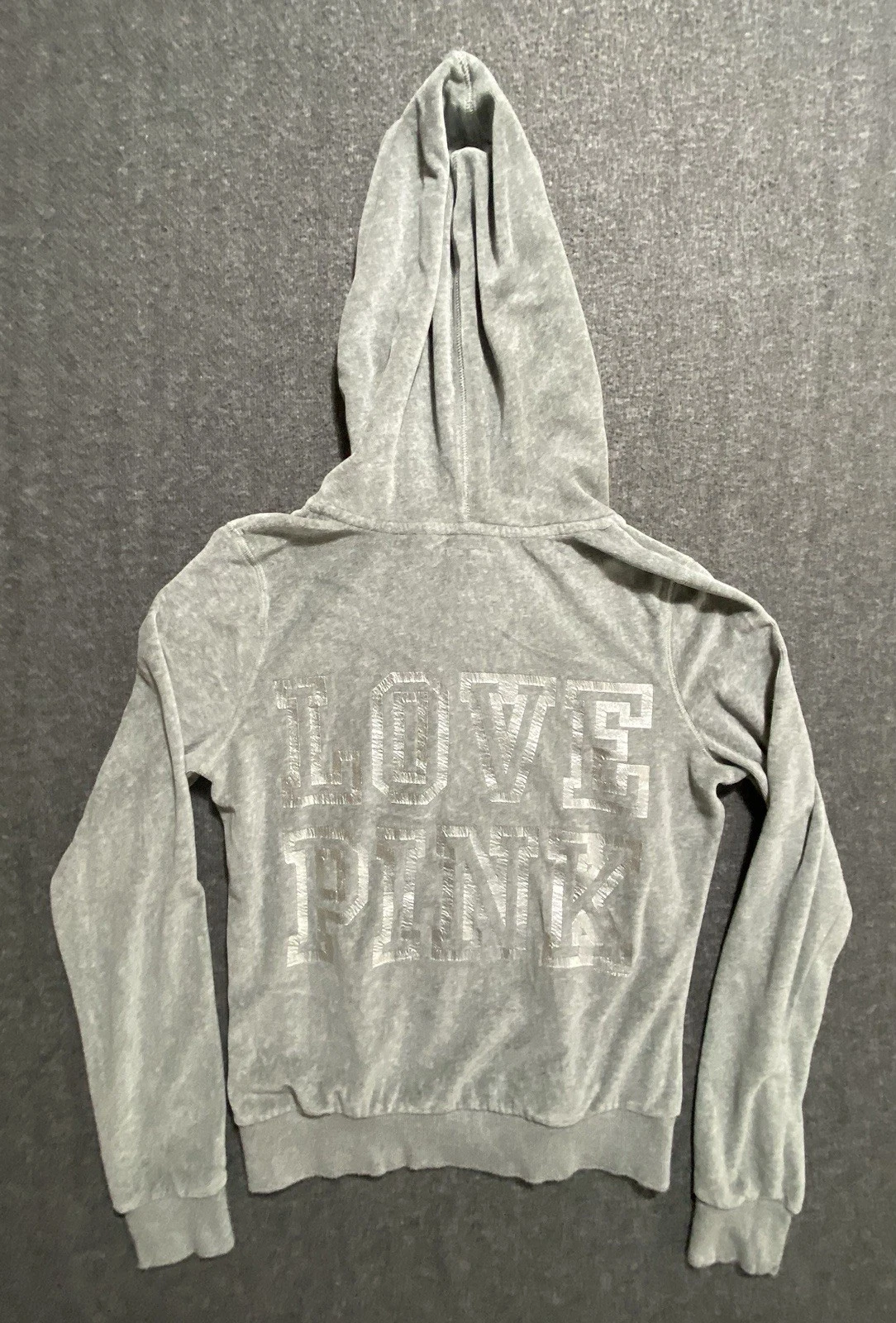 UNDERCOVER Felpa con cappuccio Victoria's Secret Love rosa grigia taglia S