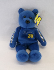 2000 Jeff Gordon #24 NASCAR  8" BLUE Plush Bear by 23 Karat Gold'n Bears W/Tags