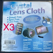 Crystal Lens Cloth pack of 3 - Streak Free / Spot Free / Lint Free